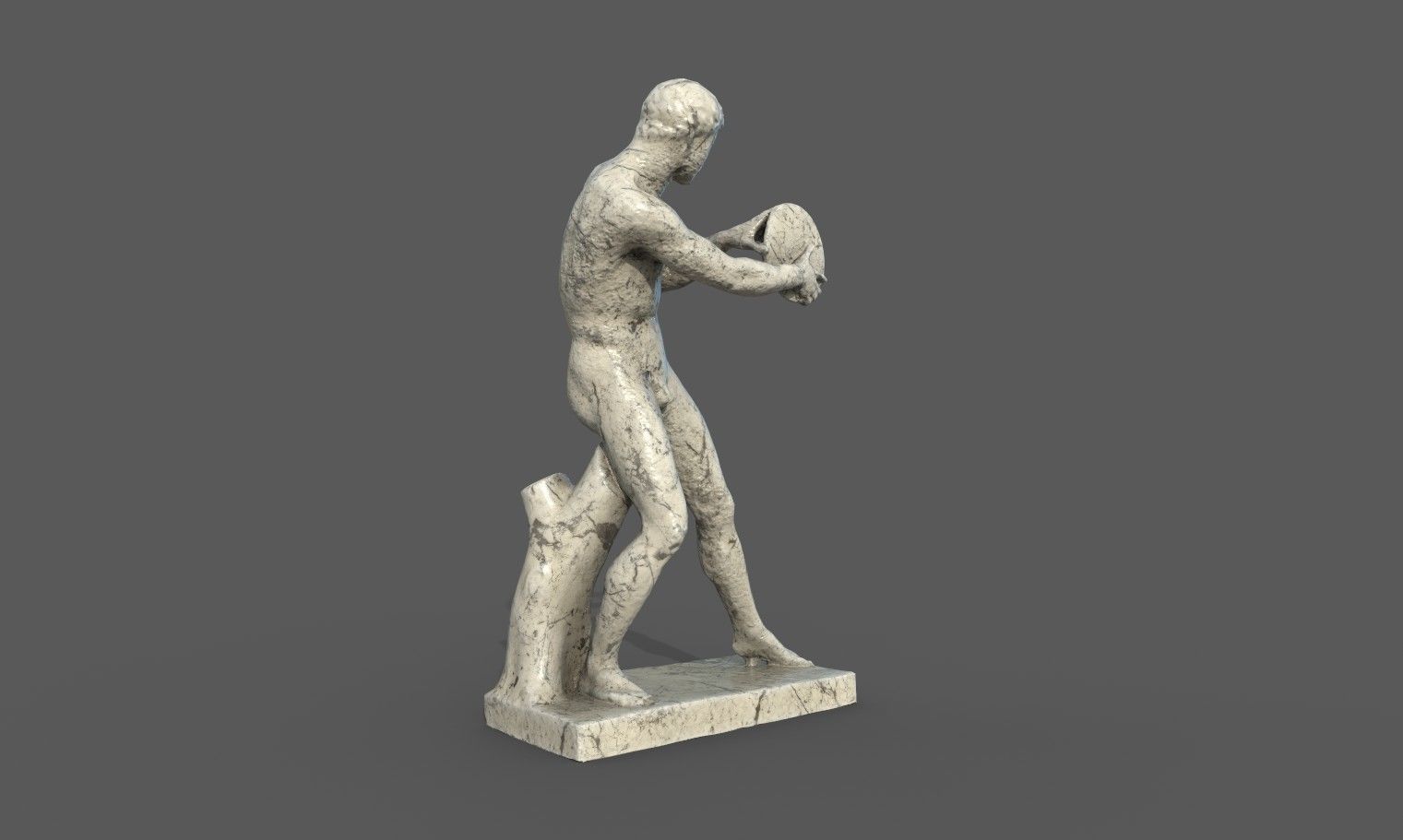 statue of Discobolus   Low-poly 3D model_14