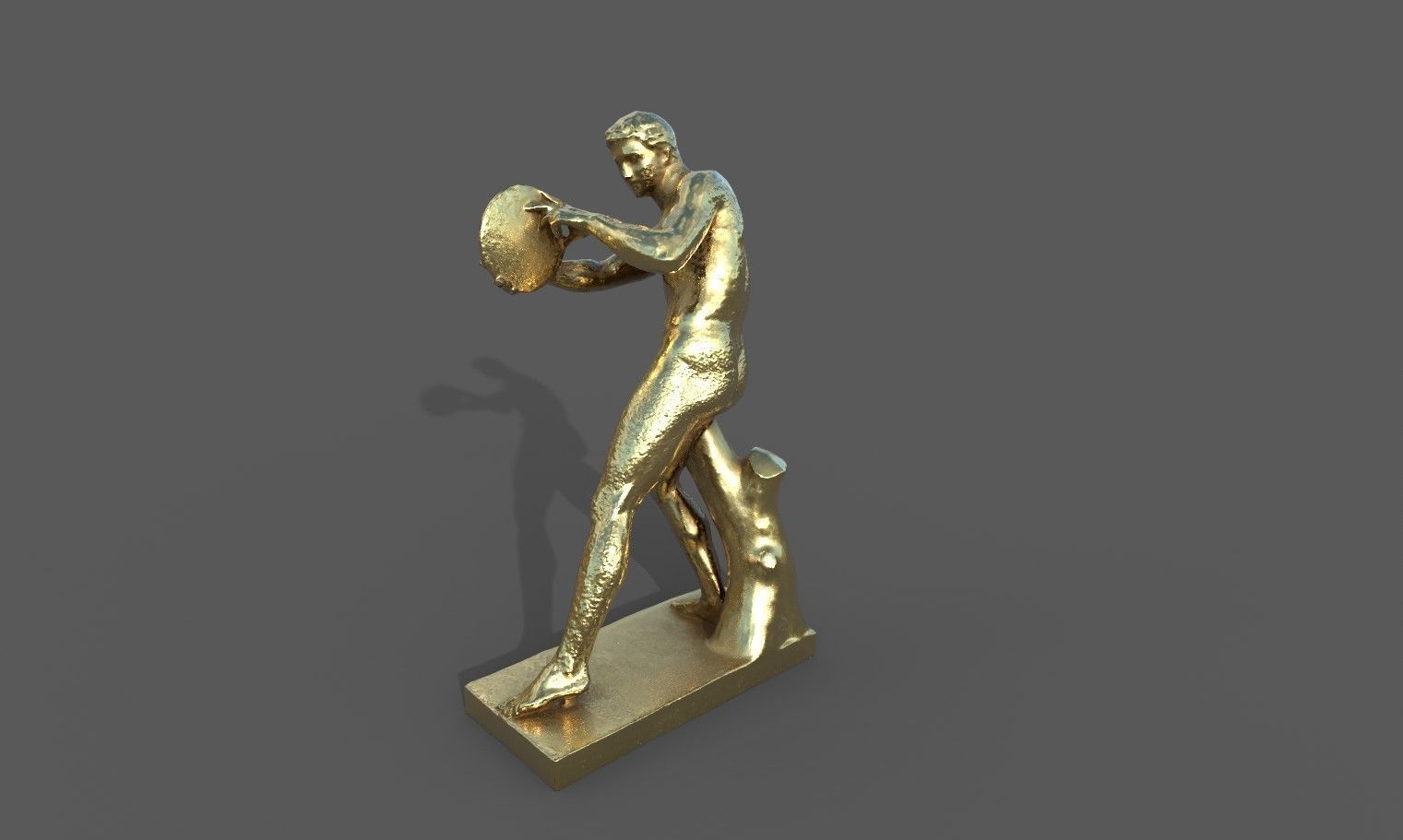 statue of Discobolus   Low-poly 3D model_22
