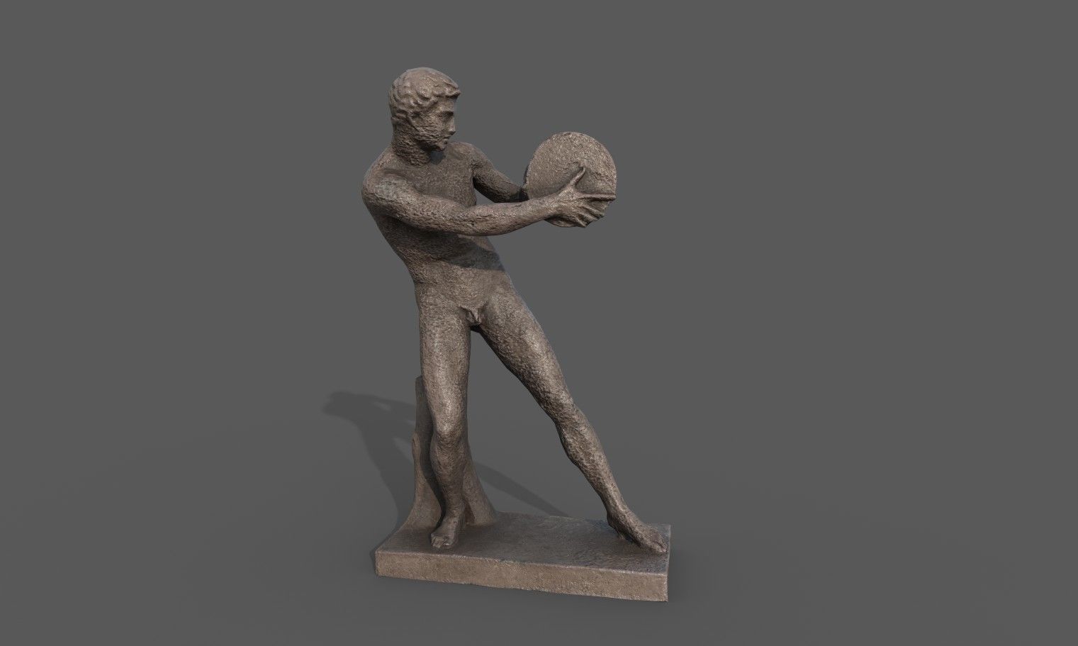 statue of Discobolus   Low-poly 3D model_1