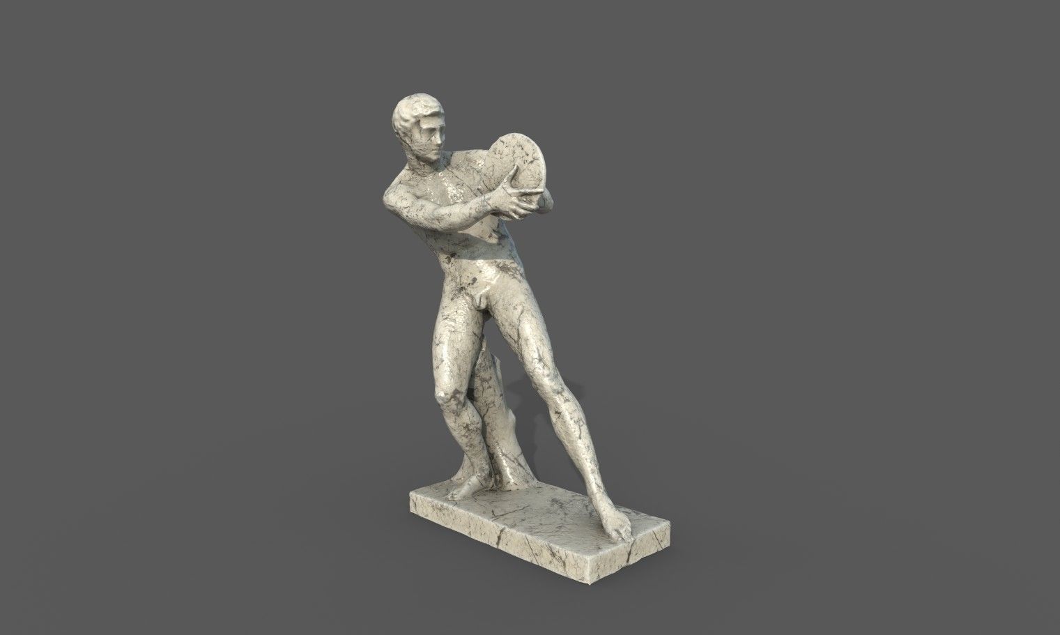 statue of Discobolus   Low-poly 3D model_16