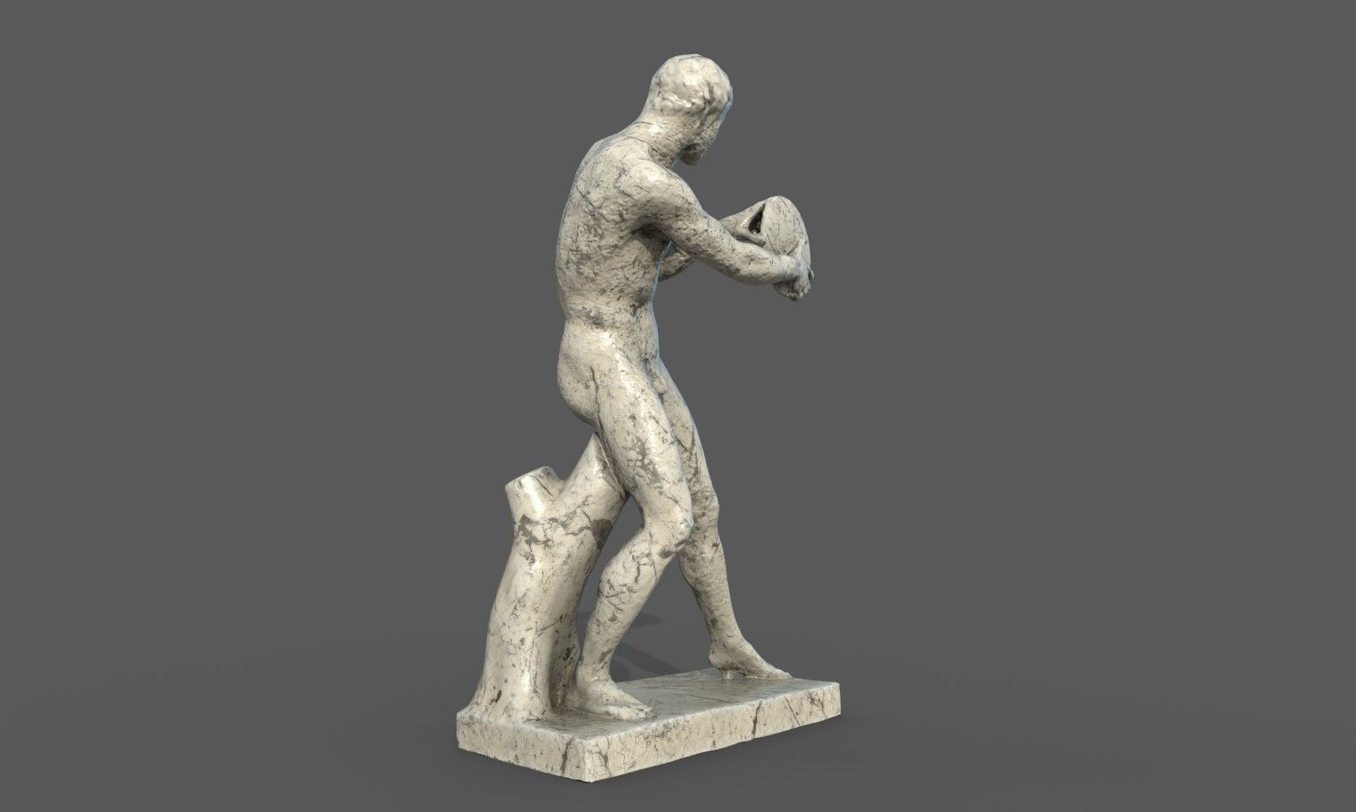 statue of Discobolus   Low-poly 3D model_19