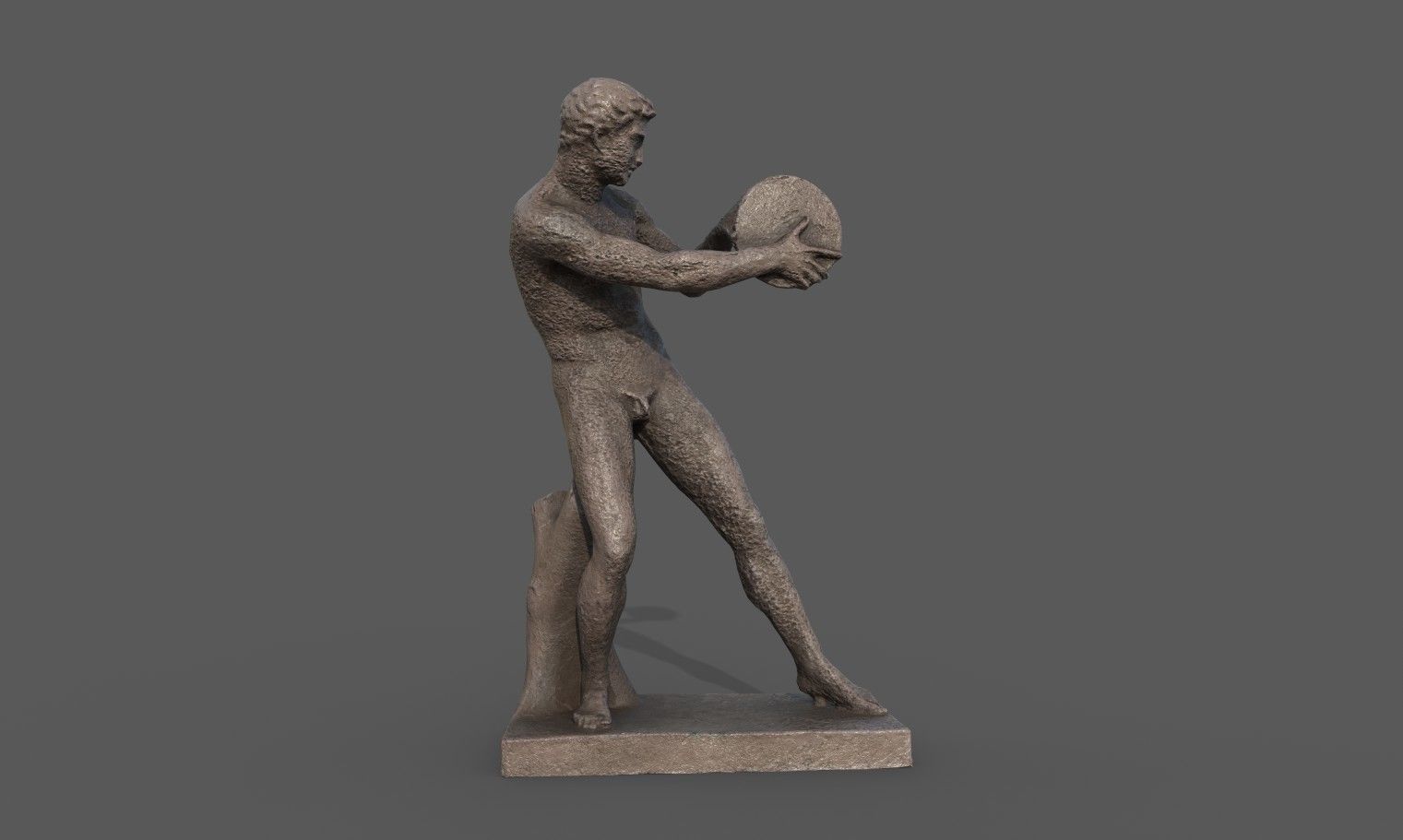 statue of Discobolus   Low-poly 3D model_7