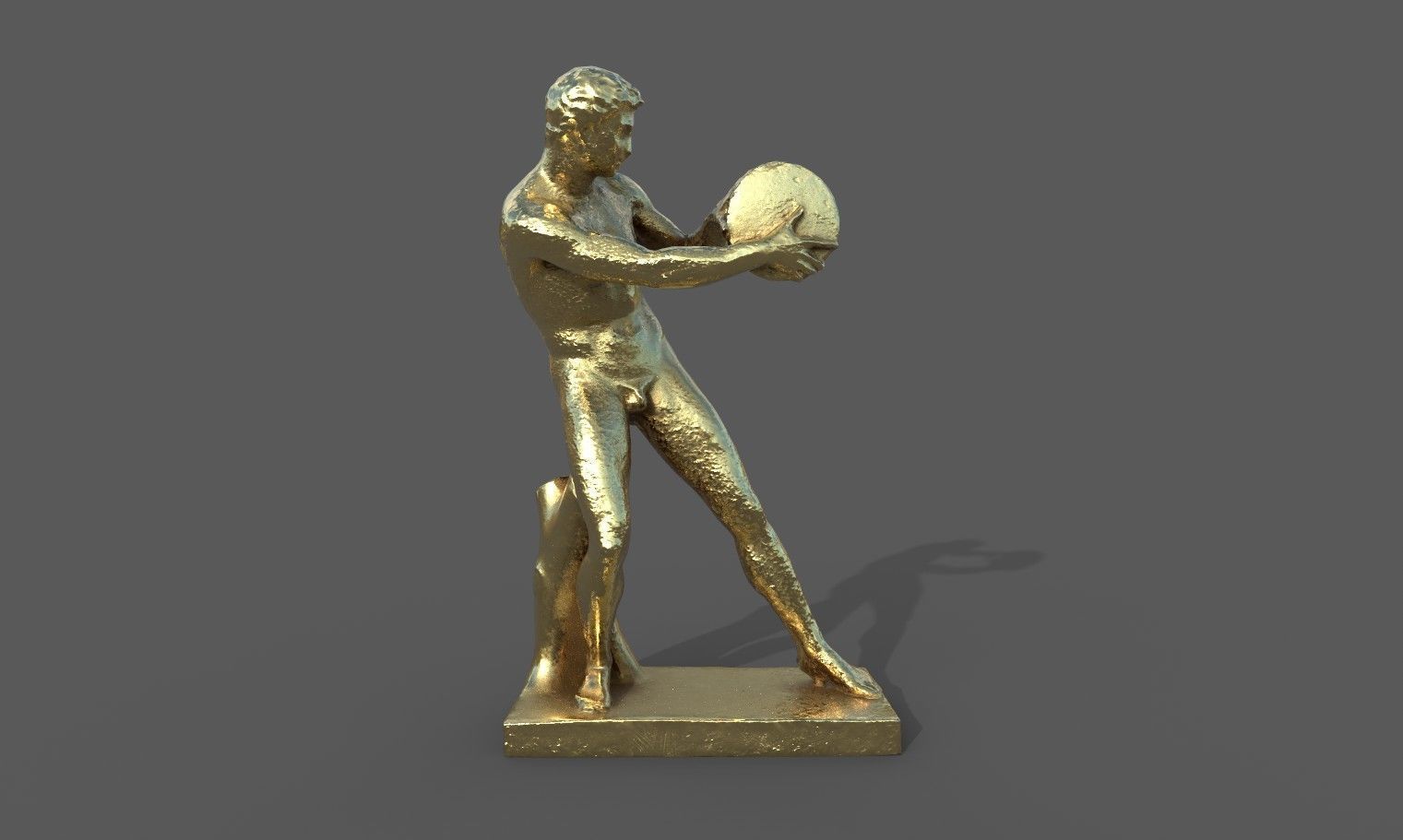 statue of Discobolus   Low-poly 3D model_20