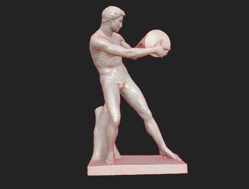 statue of Discobolus   Low-poly 3D model_25