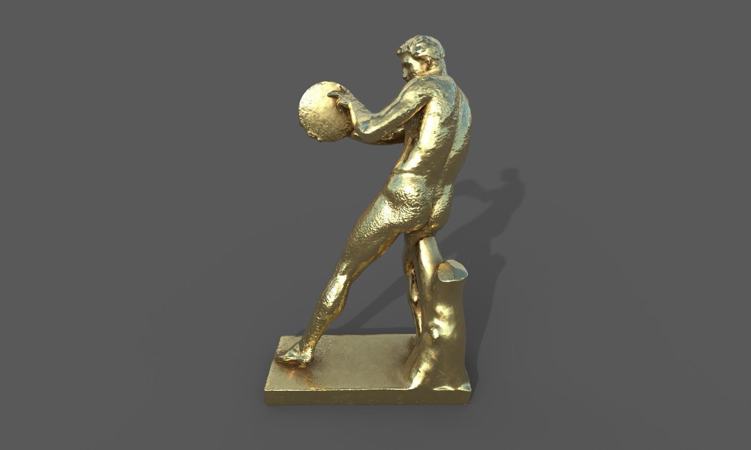 statue of Discobolus   Low-poly 3D model_23