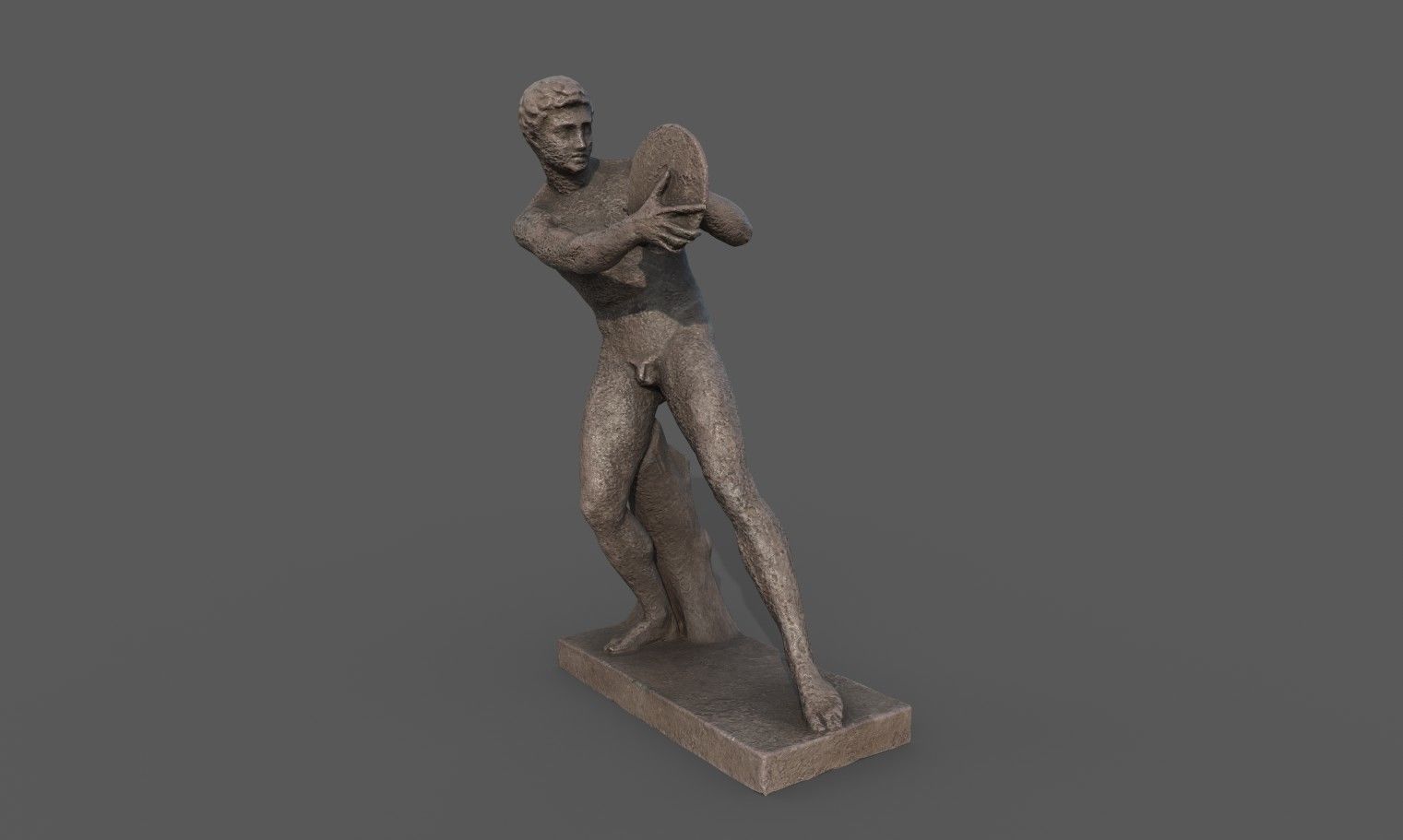 statue of Discobolus   Low-poly 3D model_2