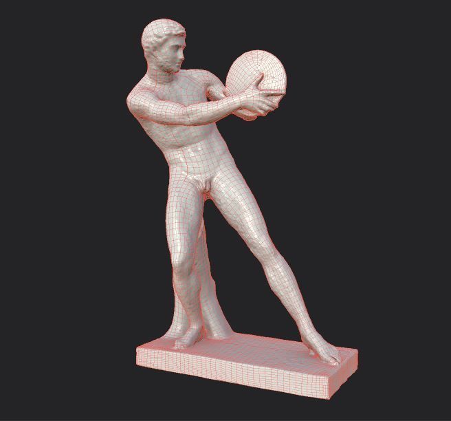 statue of Discobolus   Low-poly 3D model_26