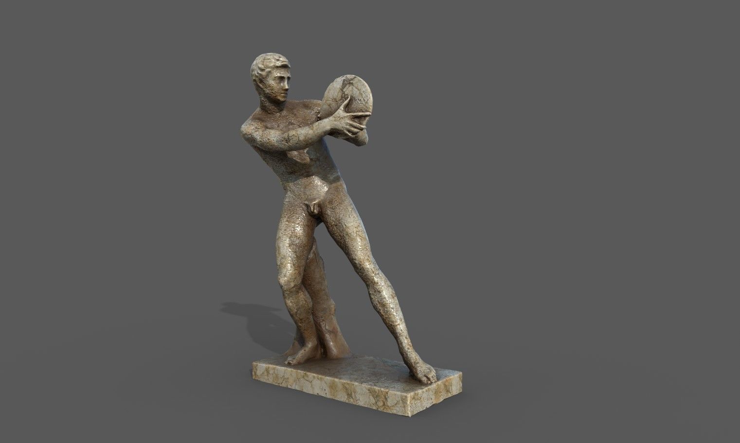 statue of Discobolus   Low-poly 3D model_9
