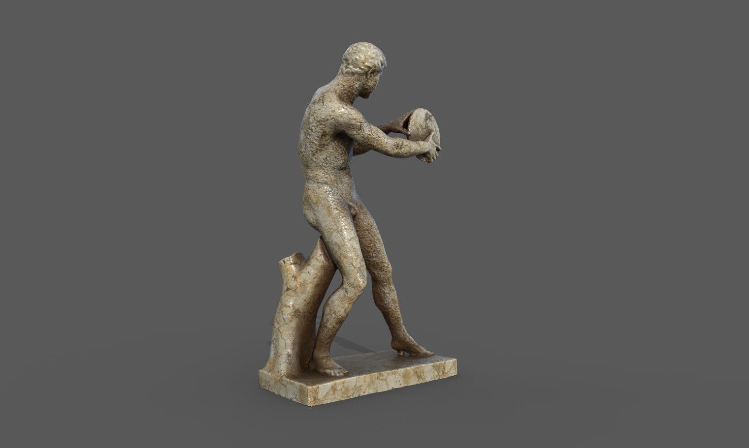 statue of Discobolus   Low-poly 3D model_13