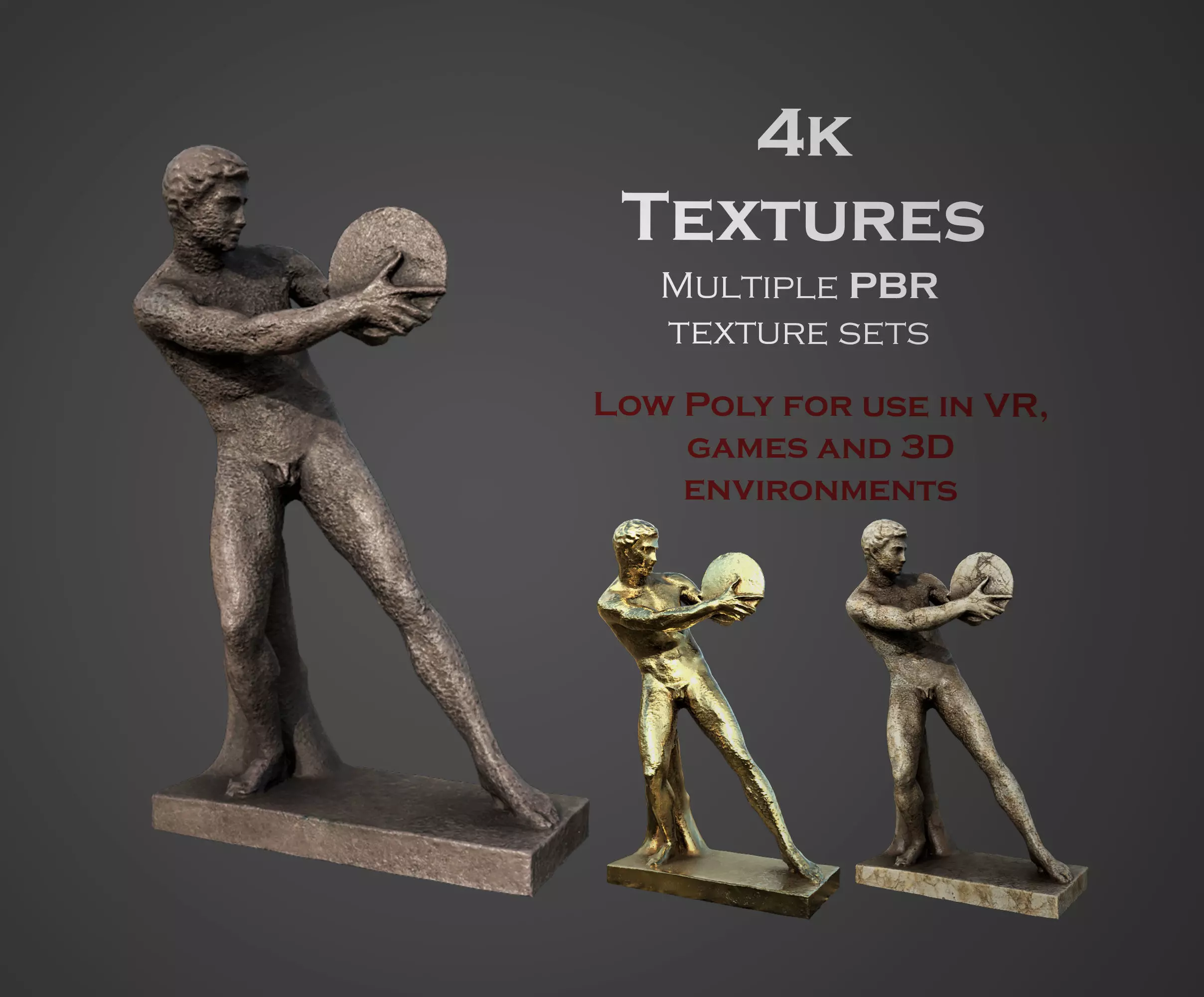 statue of Discobolus   Low-poly 3D model_0