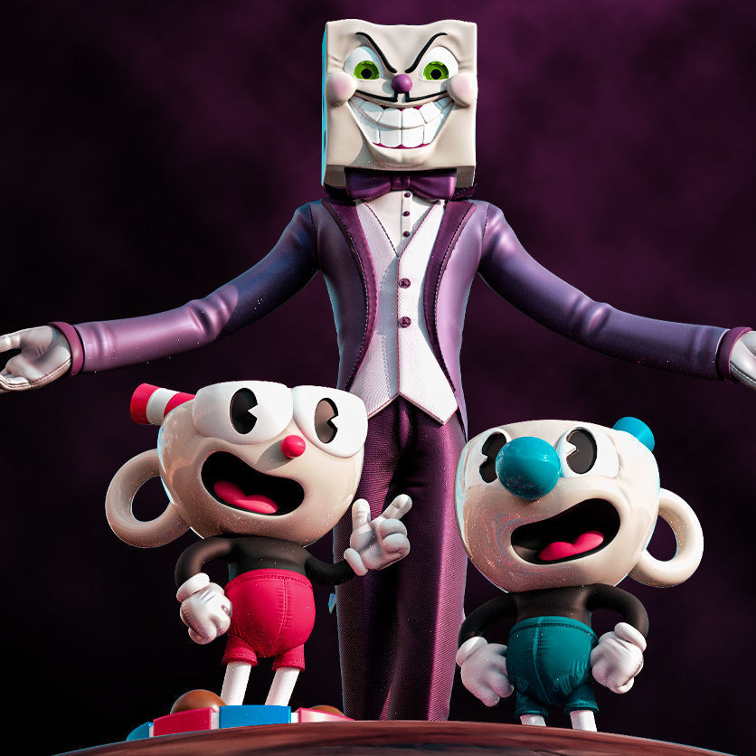 Fanart Cuphead Mugman and Kingdice - Diorama 3D print model_9