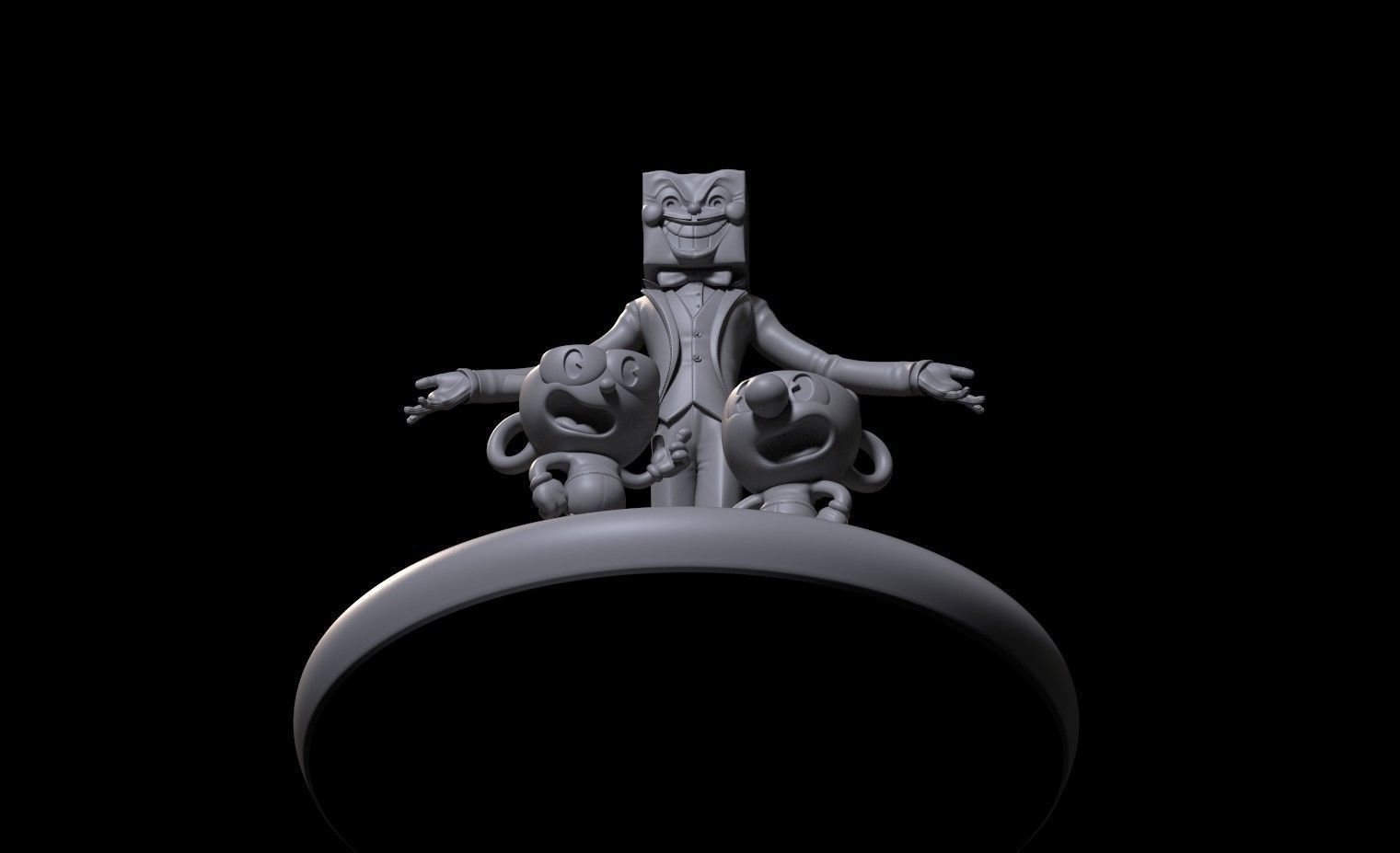Fanart Cuphead Mugman and Kingdice - Diorama 3D print model_11