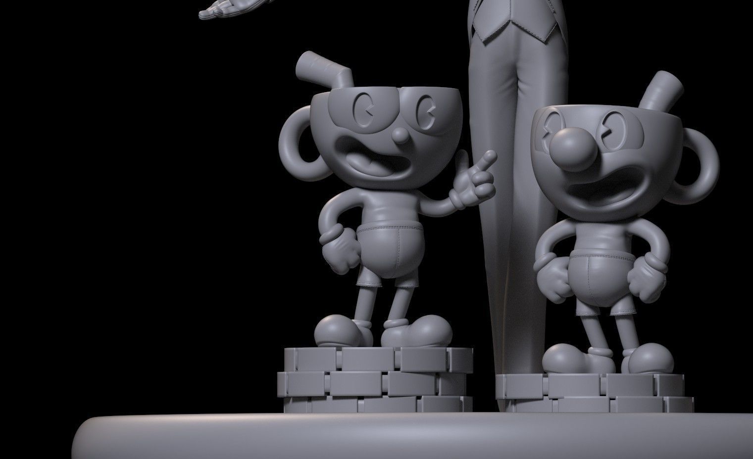 Fanart Cuphead Mugman and Kingdice - Diorama 3D print model_13