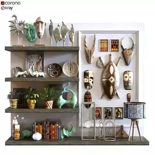 35 decoration object set 100 africa art style