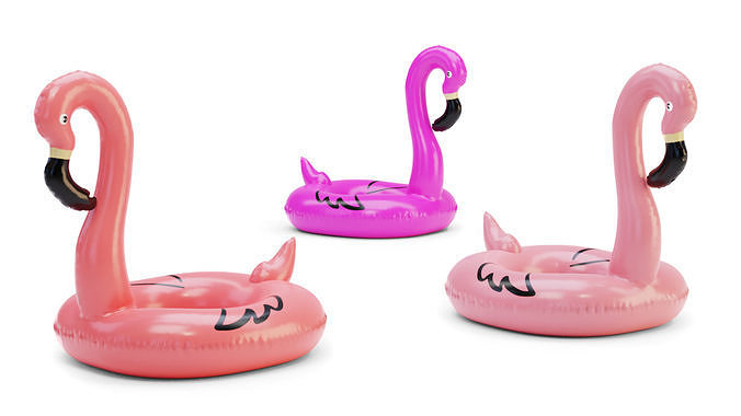 Flamingo Float Ring - Inflatable 3D model