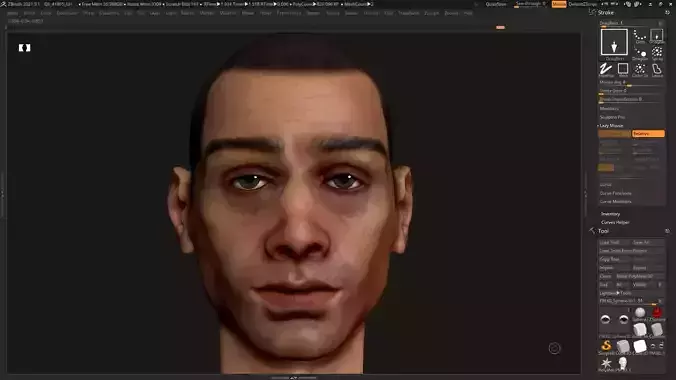 Human man head character zbrush 01 3D model