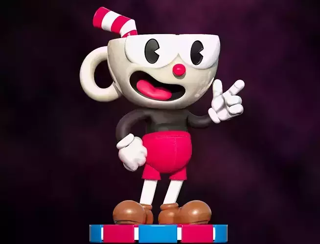 Fanart Cuphead - Statue 3D print model