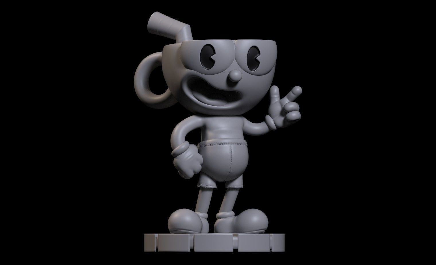 Fanart Cuphead - Statue 3D print model_4