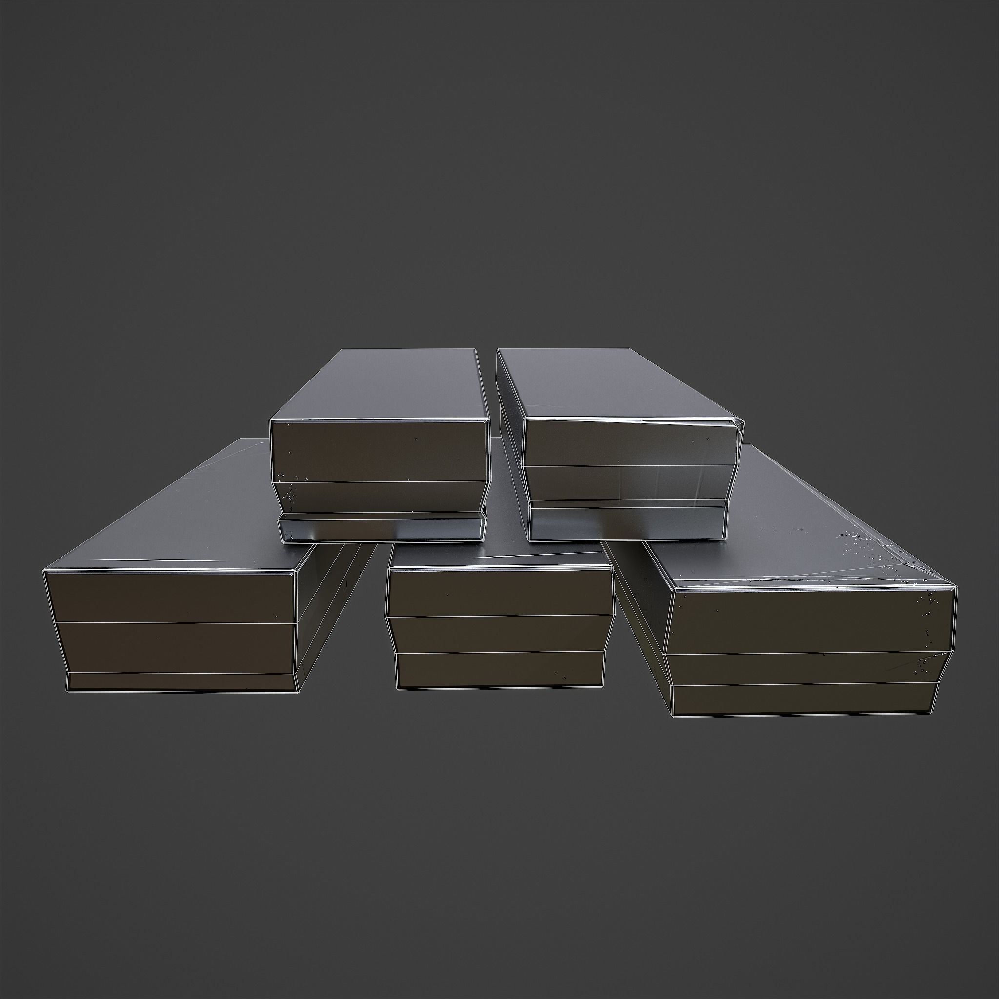 Pewter Bars  Low-poly 3D model_14