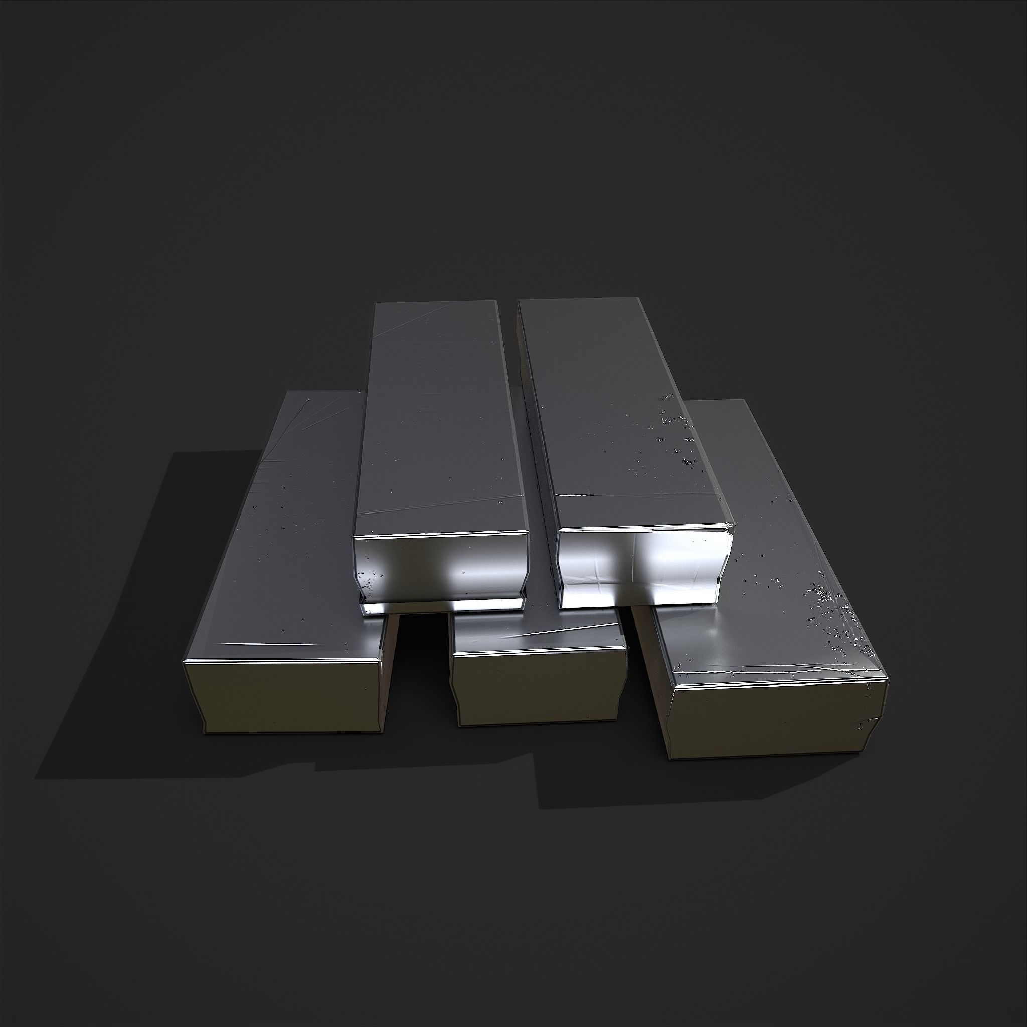 Pewter Bars  Low-poly 3D model_3