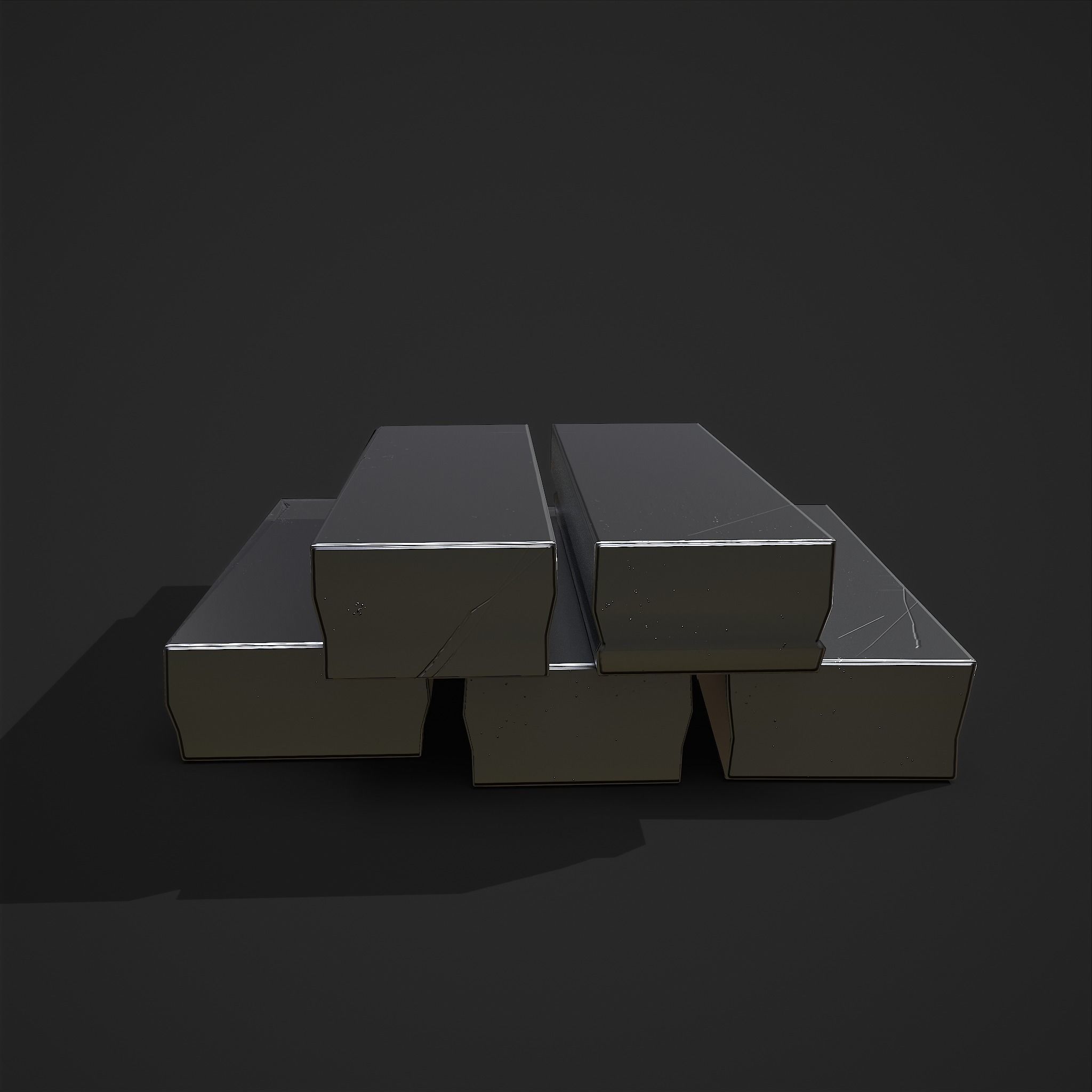 Pewter Bars  Low-poly 3D model_6