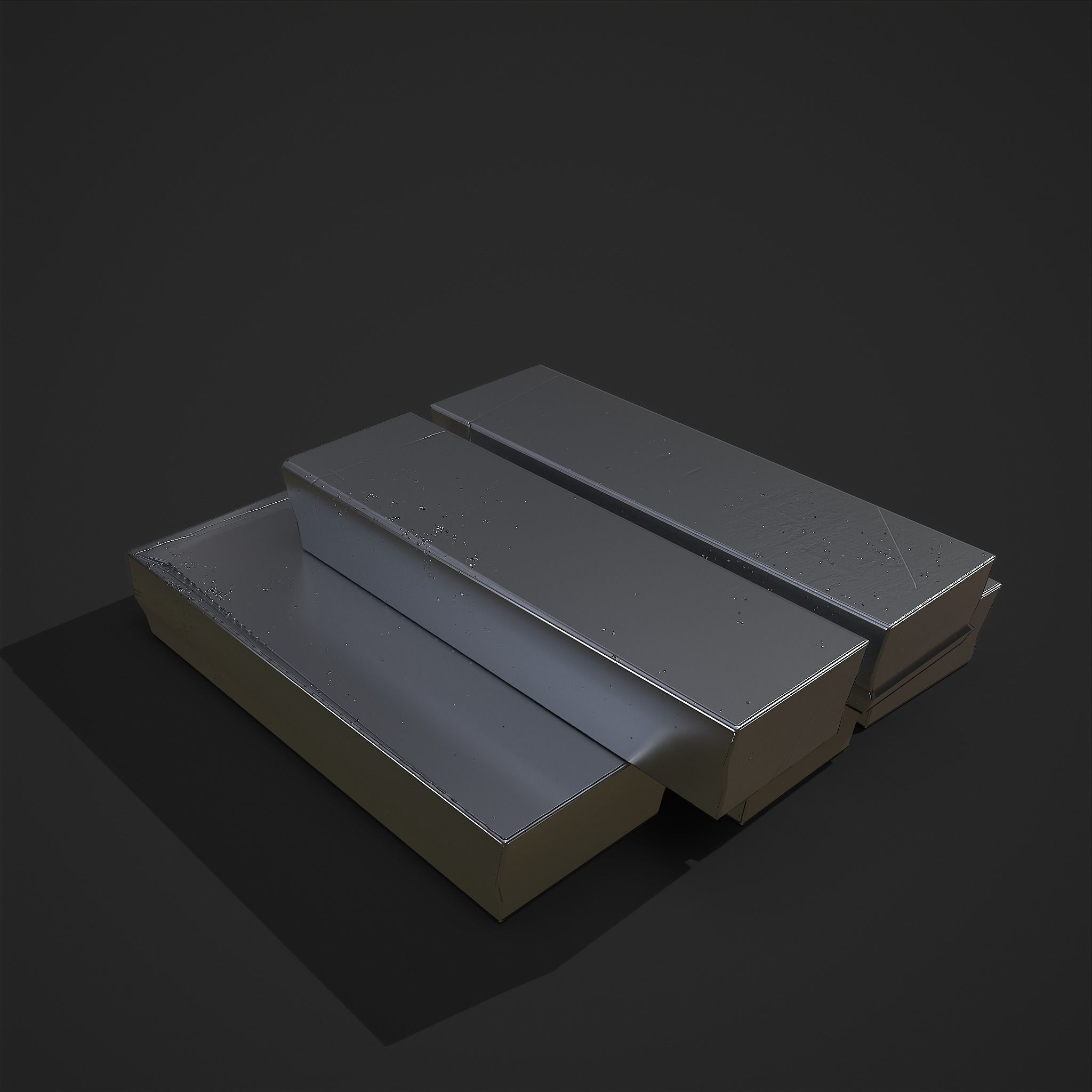 Pewter Bars  Low-poly 3D model_5
