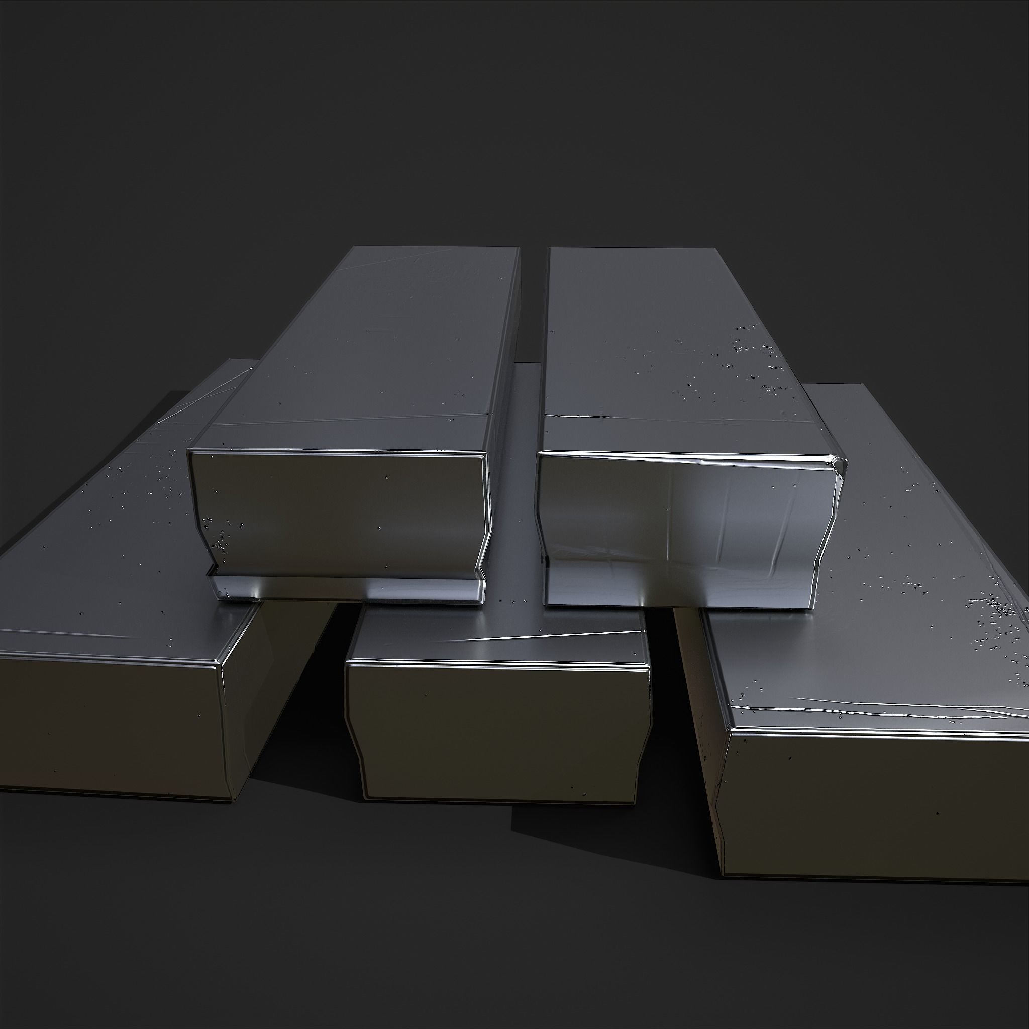 Pewter Bars  Low-poly 3D model_11