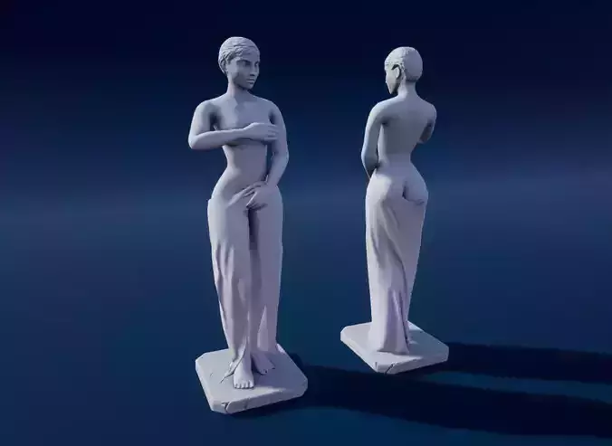 Greek Statue Stylized 03 Low-poly 3D model