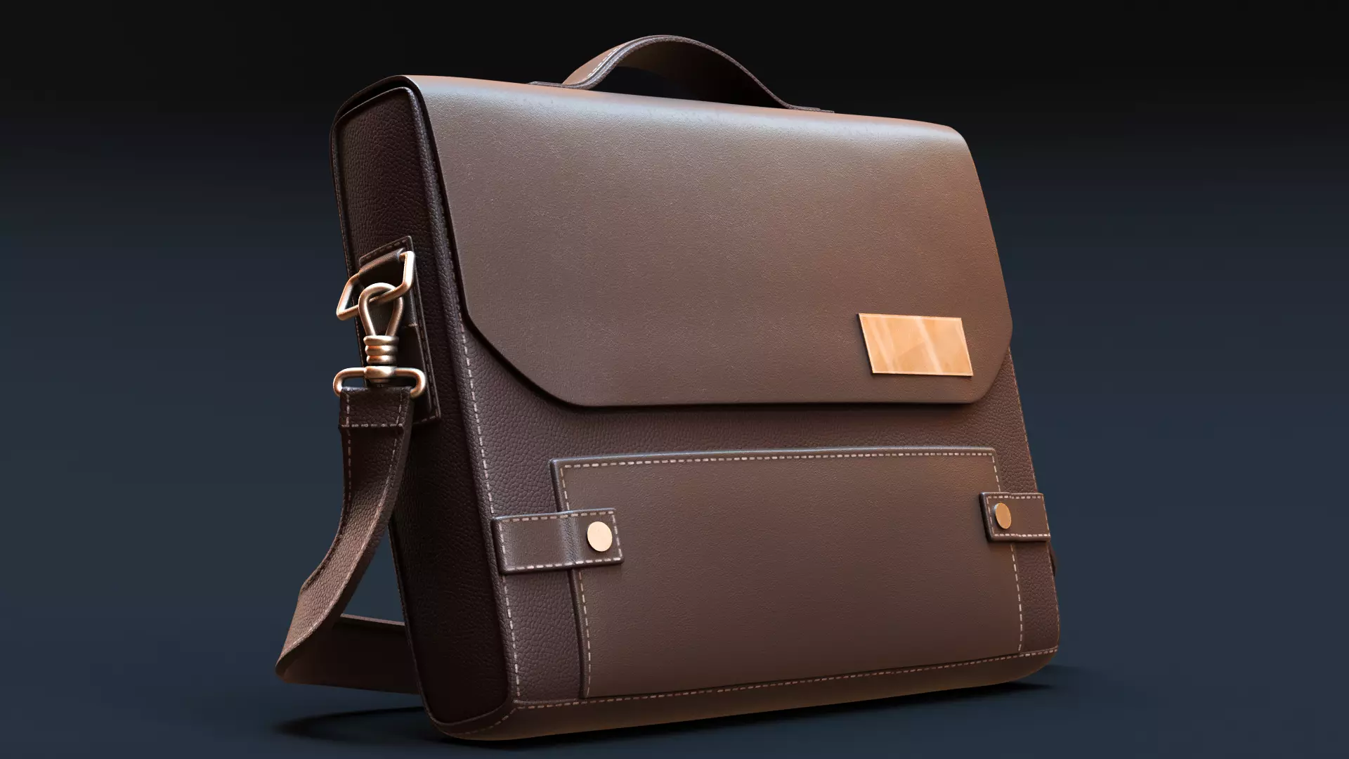 Leather Briefcase 3D model_0