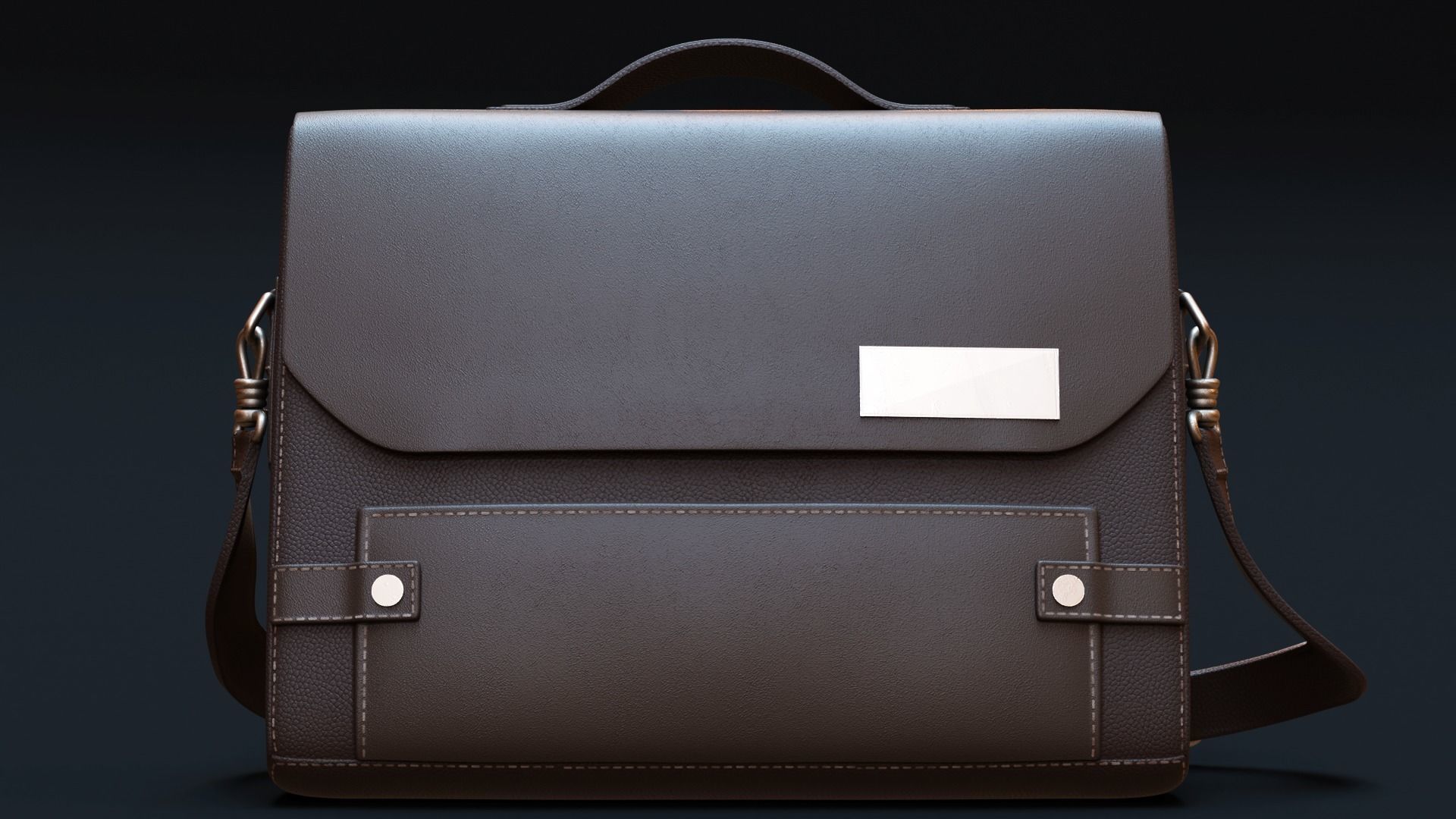 Leather Briefcase 3D model_3