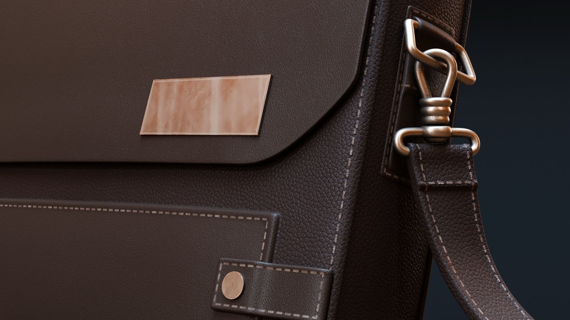 Leather Briefcase 3D model_5