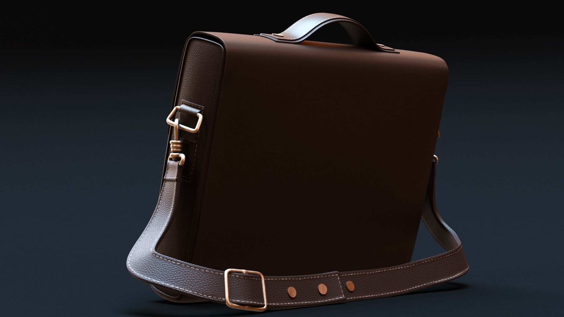 Leather Briefcase 3D model_2