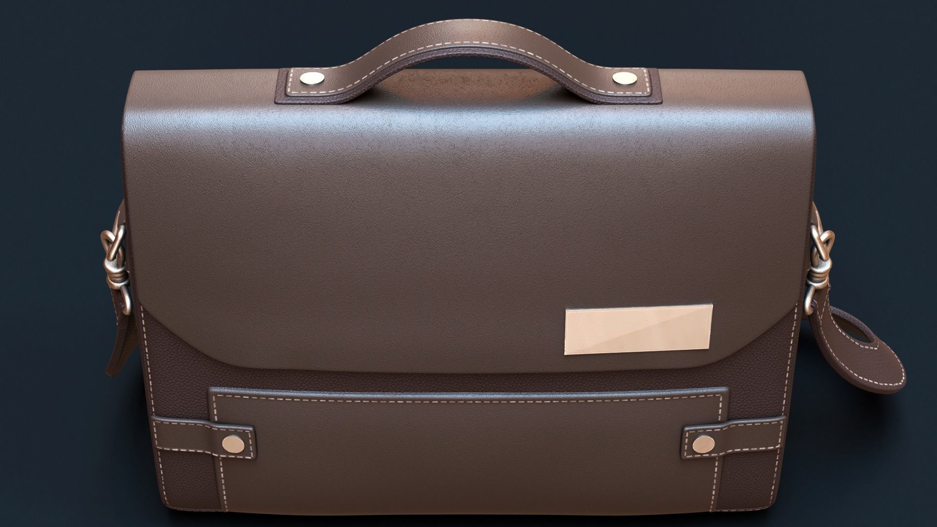 Leather Briefcase 3D model_7