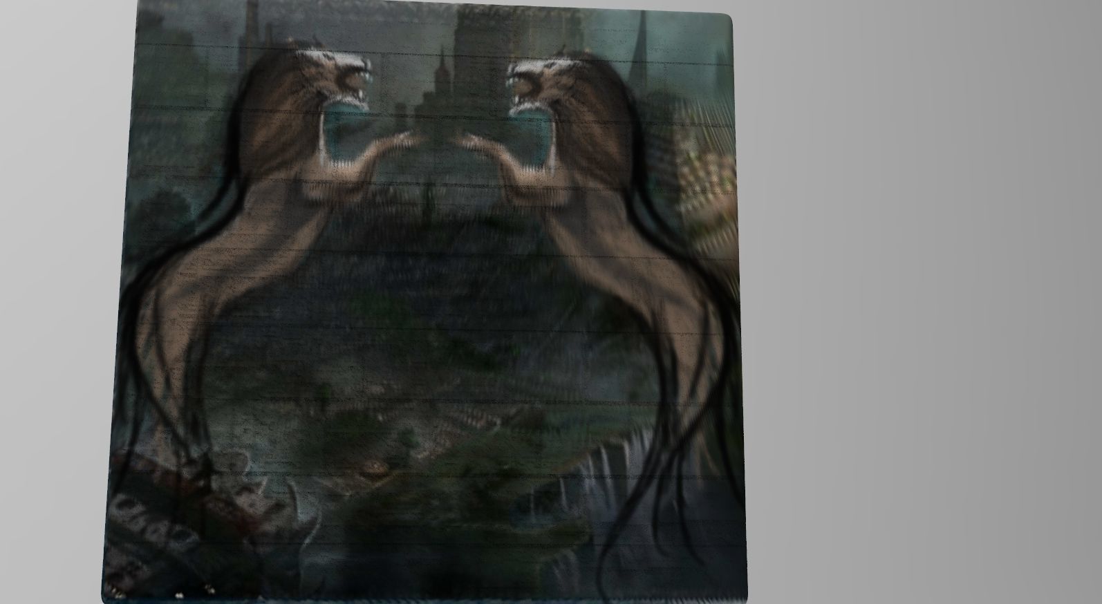 Throne Mural Painting Tribal 3D model_1