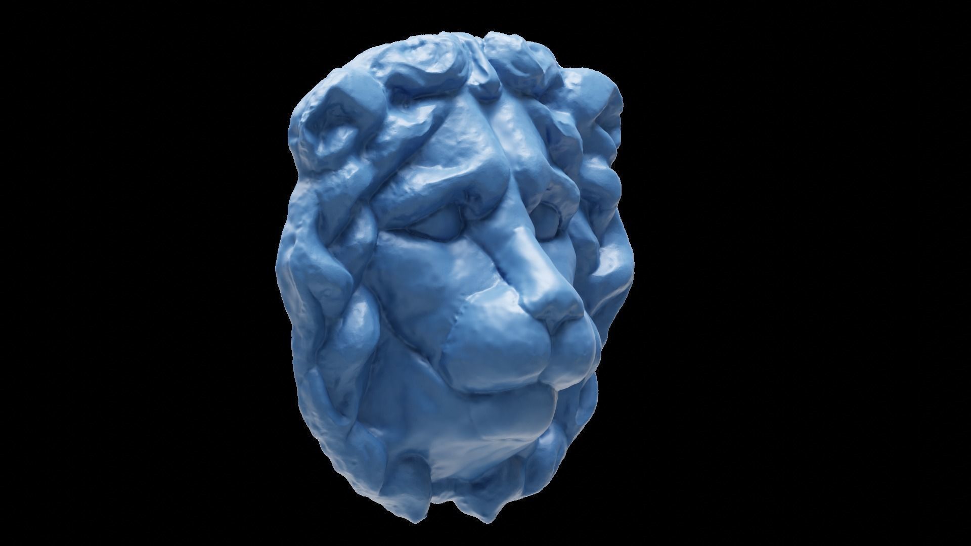 3D printable Lion Head abstract and detailed version 3D print model_3