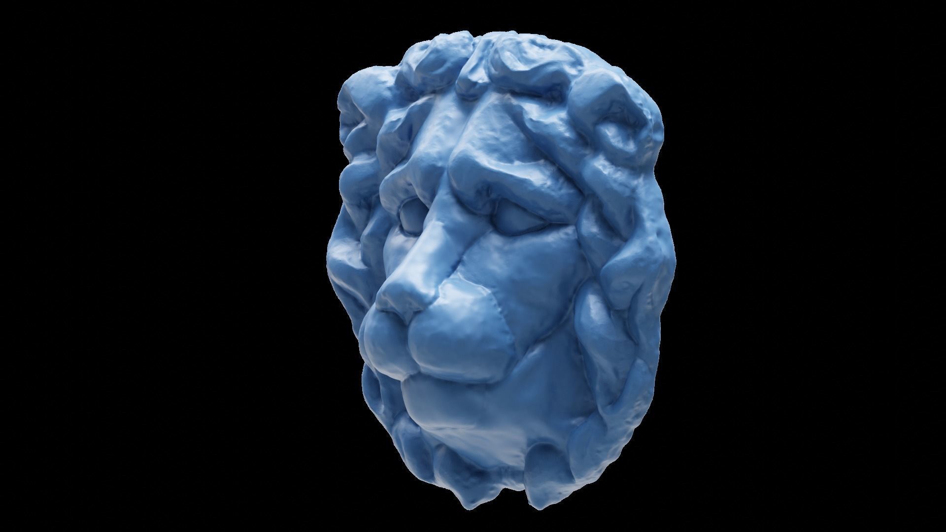 3D printable Lion Head abstract and detailed version 3D print model_7