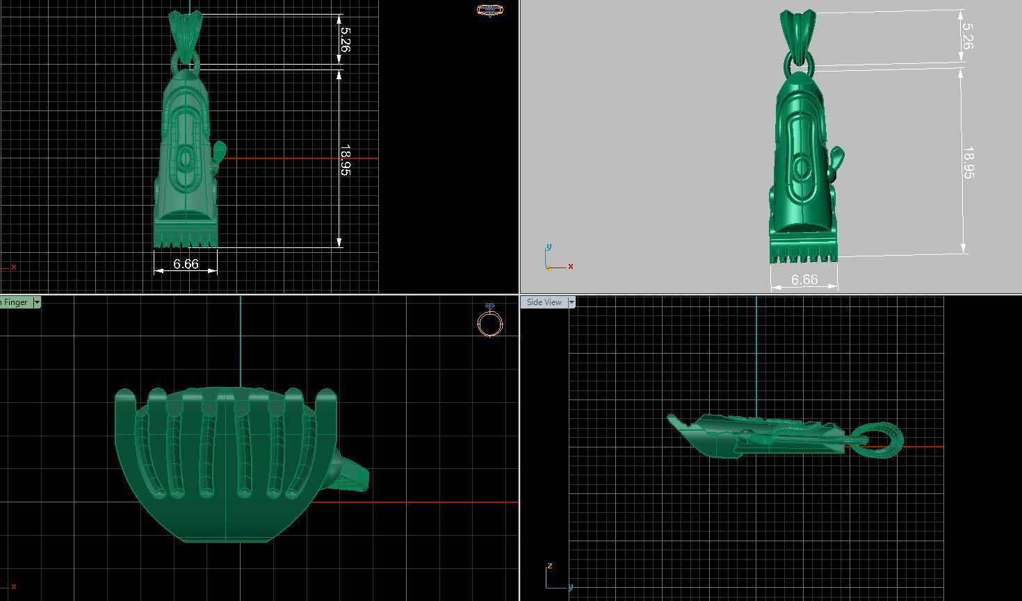 clipper pendant  3D print model_5