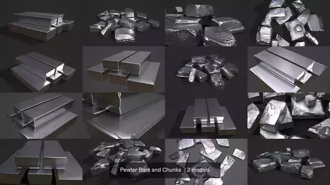 Pewter Bars and Chunks 