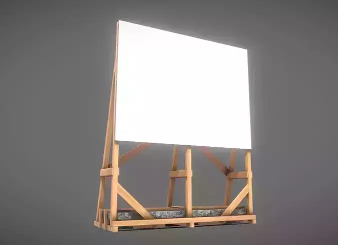 Construction Site Information Board 1 Low-poly 3D model