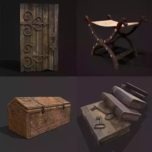 Medieval Props Mix Eight  3D Model Collection