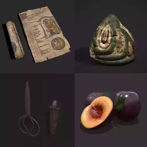 Medieval Prop Mix Nine 3D Model Collection