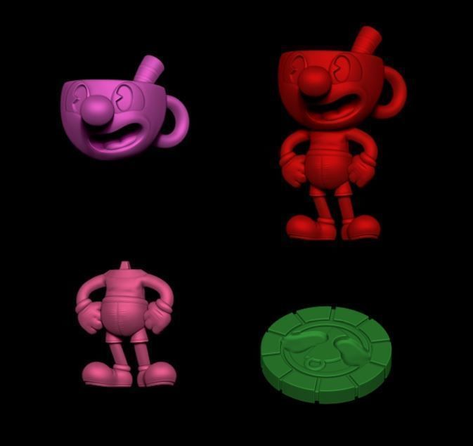 Fanart Mugman from cuphead - Statue 3D print model_3