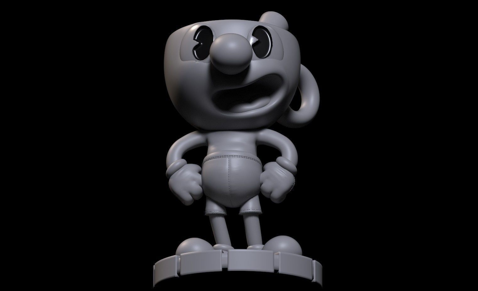 Fanart Mugman from cuphead - Statue 3D print model_7
