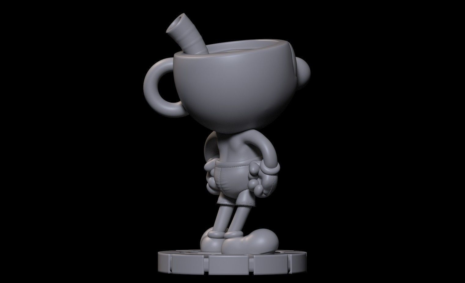 Fanart Mugman from cuphead - Statue 3D print model_5