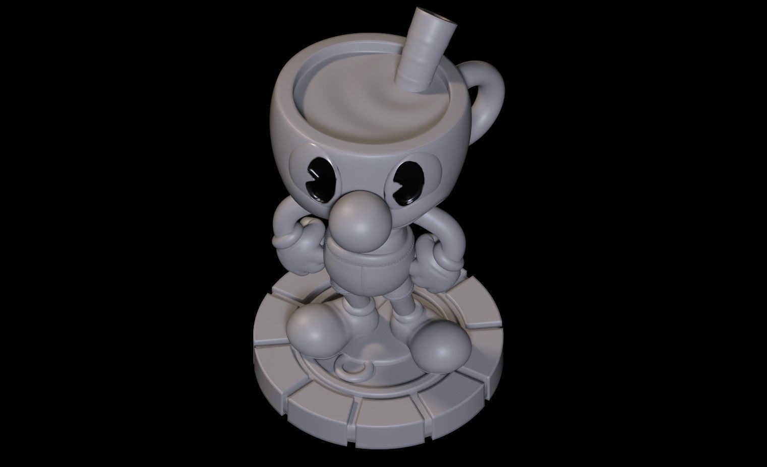 Fanart Mugman from cuphead - Statue 3D print model_8