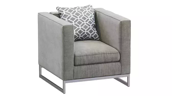 Armchair Batalha 3D model 2