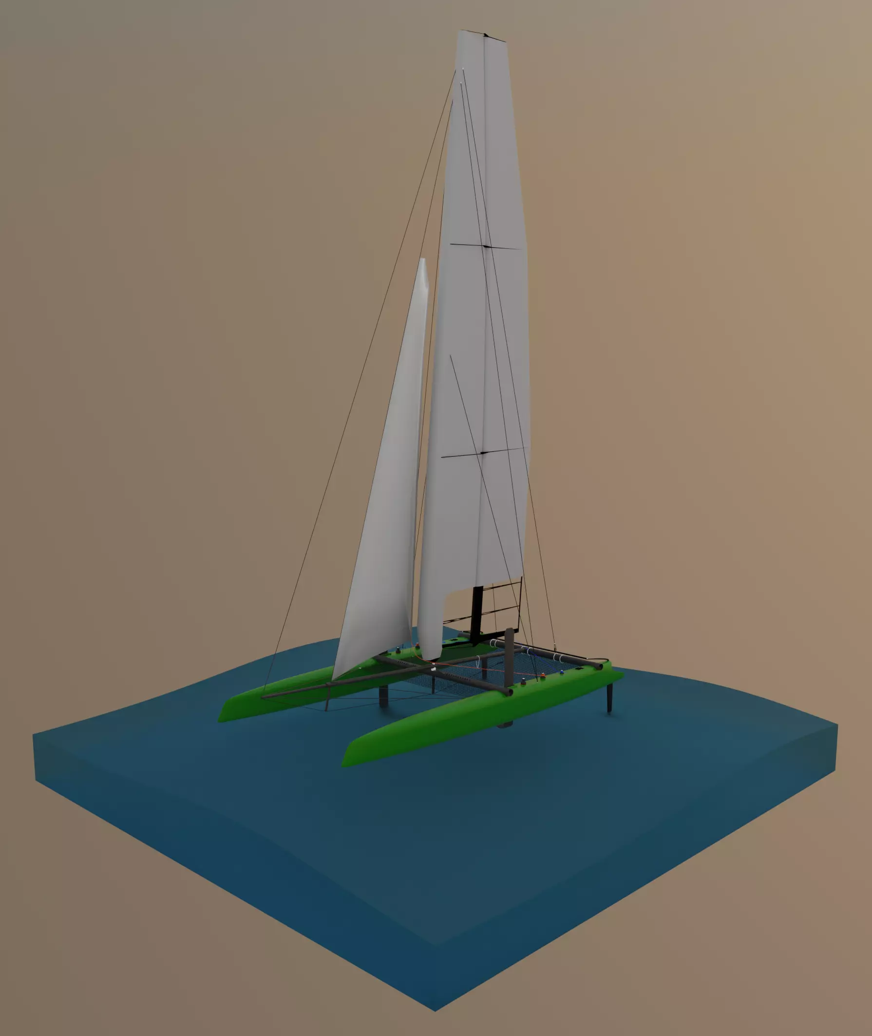AC45 model 3D model catamaran 3D model