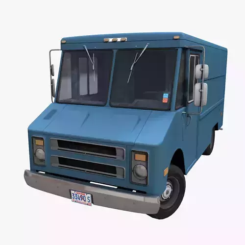 Industrial Step Van Low-poly 3D model