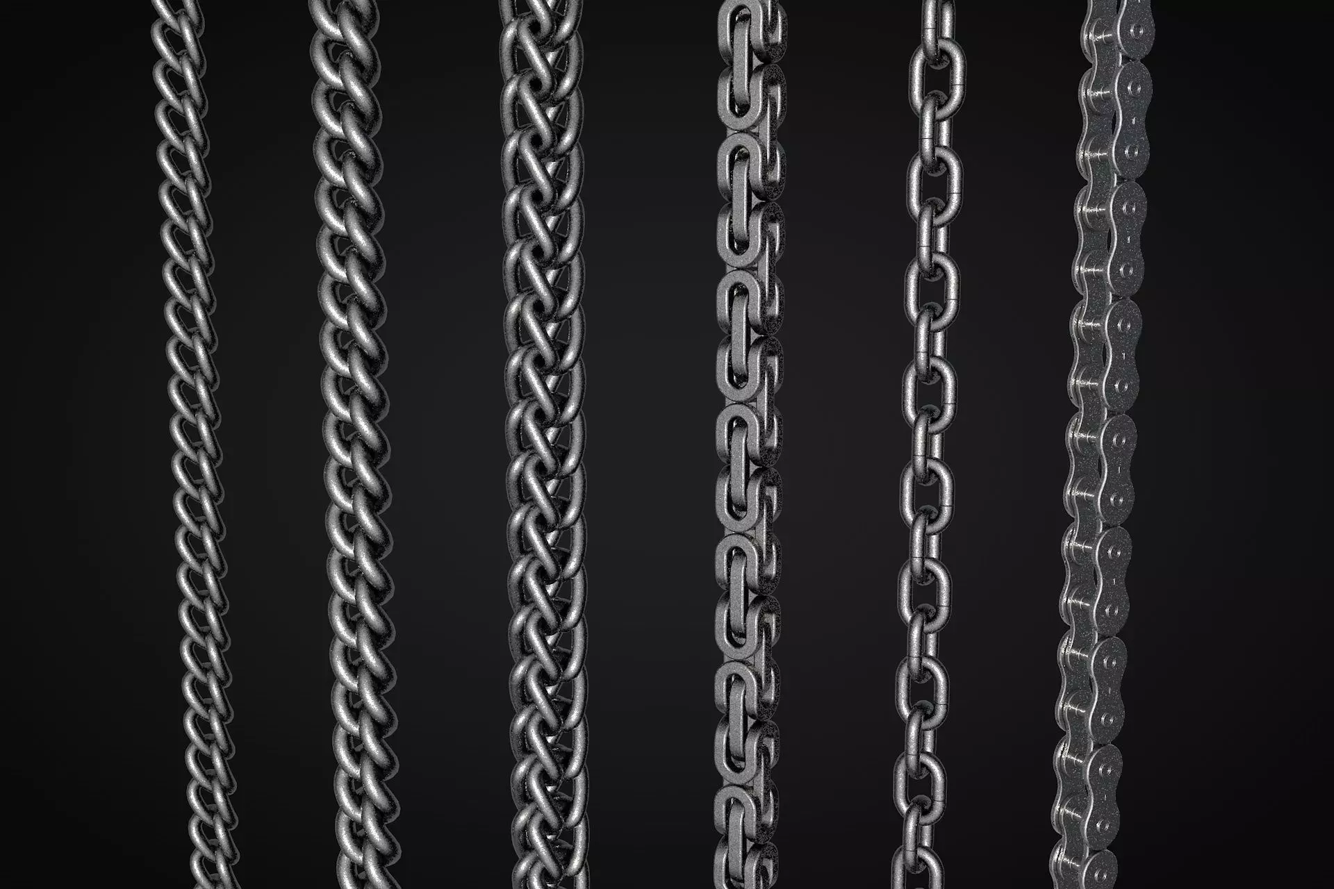 Chains group of chain links 3D model_0