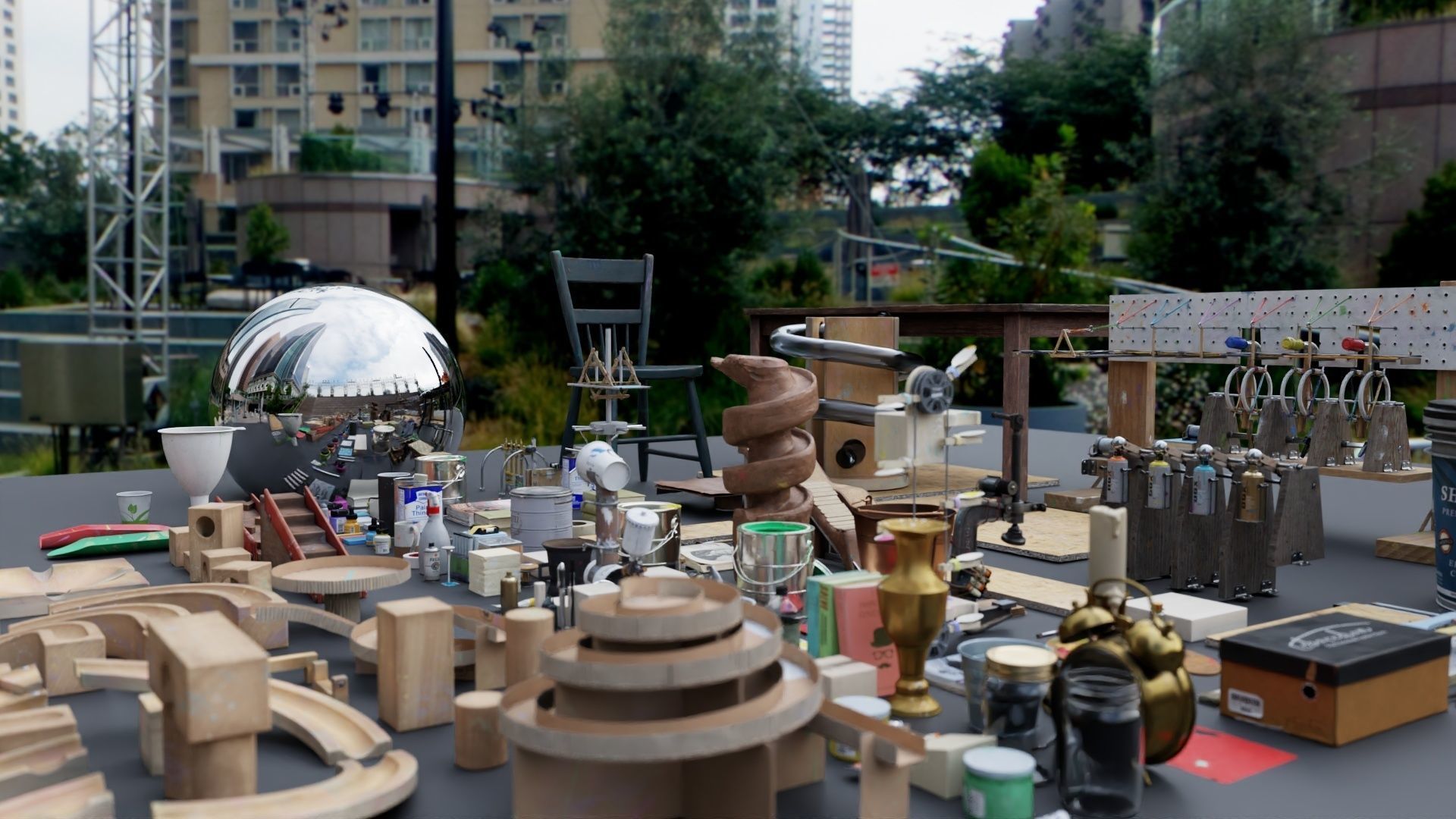 HDR 360 Panorama - DTLA - 71 Pershing Square SW corner 3D model_3